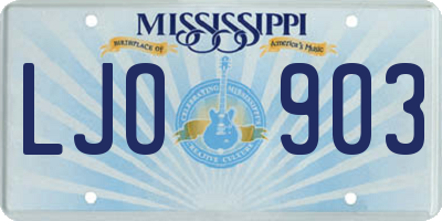 MS license plate LJO903