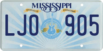 MS license plate LJO905