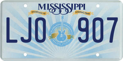 MS license plate LJO907