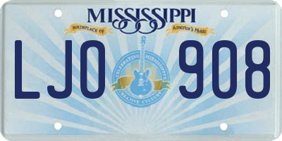 MS license plate LJO908