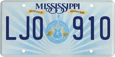 MS license plate LJO910