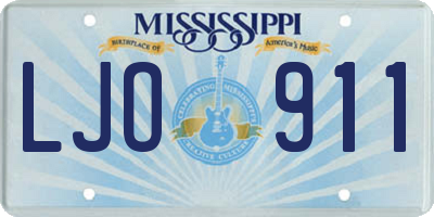 MS license plate LJO911