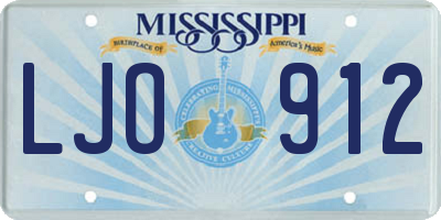 MS license plate LJO912