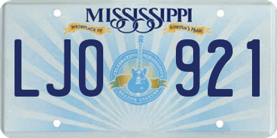 MS license plate LJO921