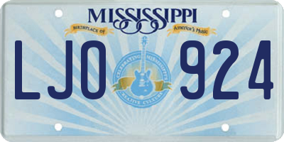 MS license plate LJO924