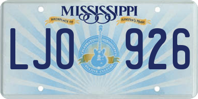 MS license plate LJO926