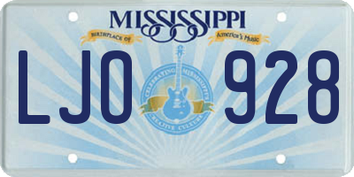 MS license plate LJO928