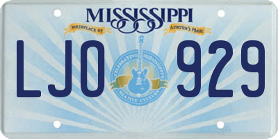 MS license plate LJO929