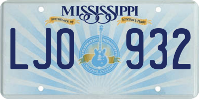 MS license plate LJO932