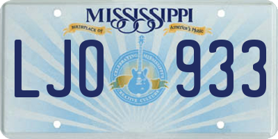 MS license plate LJO933
