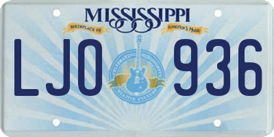 MS license plate LJO936