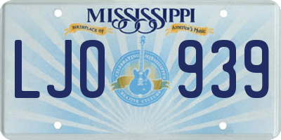 MS license plate LJO939