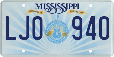 MS license plate LJO940