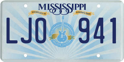 MS license plate LJO941