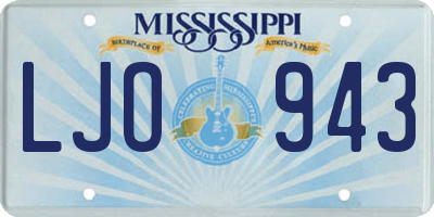 MS license plate LJO943