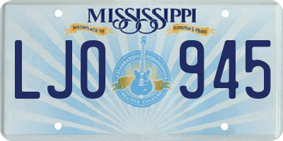 MS license plate LJO945