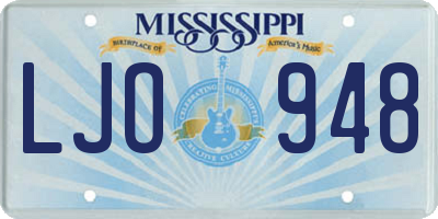 MS license plate LJO948