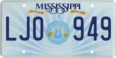MS license plate LJO949