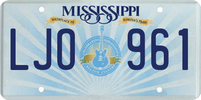 MS license plate LJO961