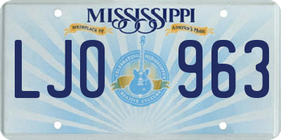 MS license plate LJO963