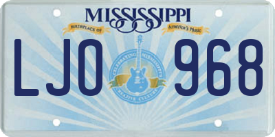 MS license plate LJO968