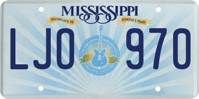 MS license plate LJO970