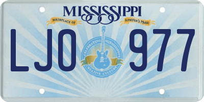 MS license plate LJO977