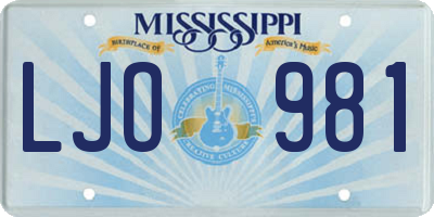 MS license plate LJO981