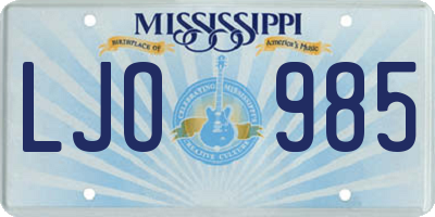 MS license plate LJO985