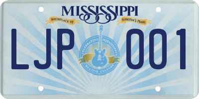 MS license plate LJP001