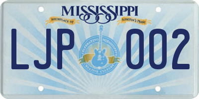 MS license plate LJP002