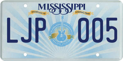 MS license plate LJP005