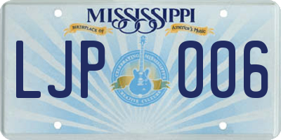MS license plate LJP006
