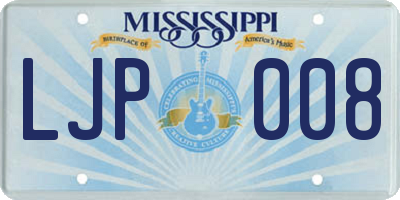 MS license plate LJP008