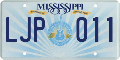 MS license plate LJP011