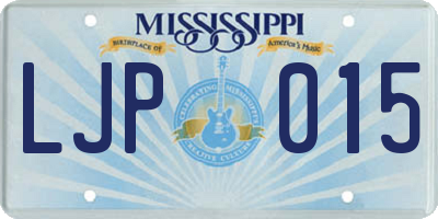 MS license plate LJP015