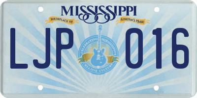 MS license plate LJP016