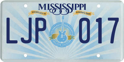 MS license plate LJP017