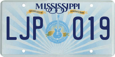 MS license plate LJP019