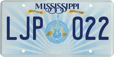 MS license plate LJP022