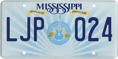 MS license plate LJP024