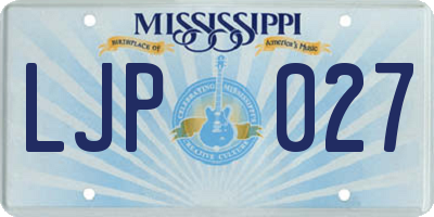 MS license plate LJP027