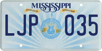 MS license plate LJP035