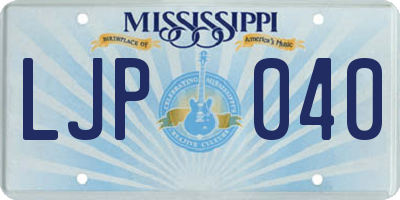 MS license plate LJP040