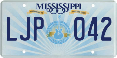 MS license plate LJP042