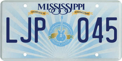 MS license plate LJP045