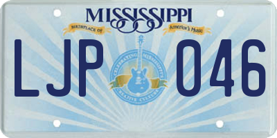MS license plate LJP046