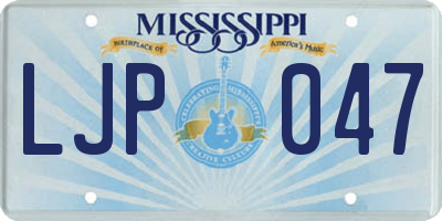 MS license plate LJP047