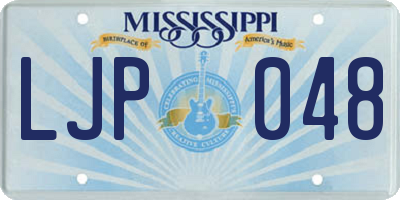 MS license plate LJP048