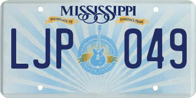 MS license plate LJP049
